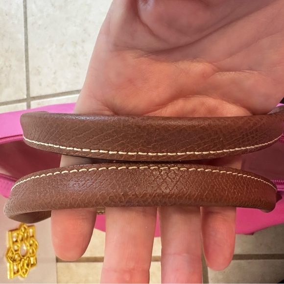 LongChamp LE Pliage Pink Small Nylon Canvas & Leather Trim Tote Travel Bag π - Picture 5 of 17